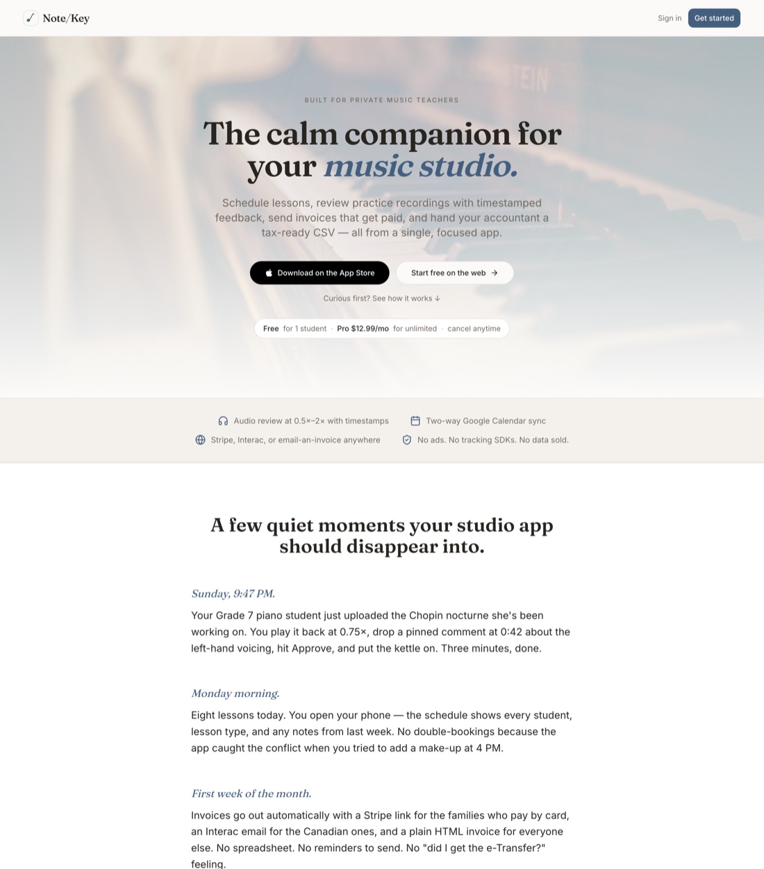 Note & Key website