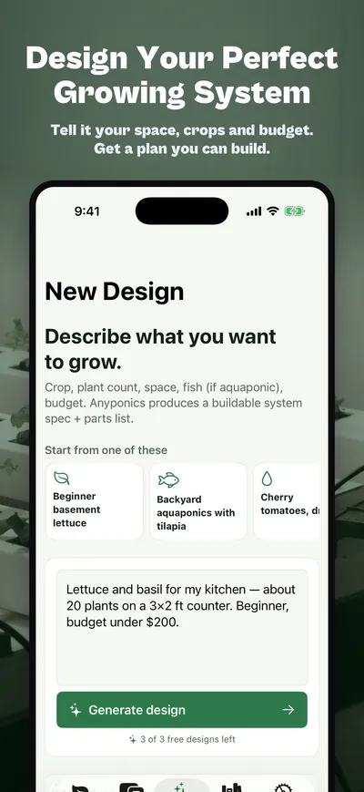 Anyponics App Store screenshot 1 rendered by ZET Frame