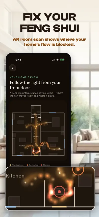 Feng Shui AR App Store screenshot 1 rendered by ZET Frame